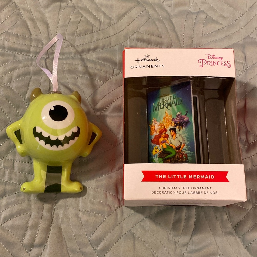 Two Disney Christmas ornaments